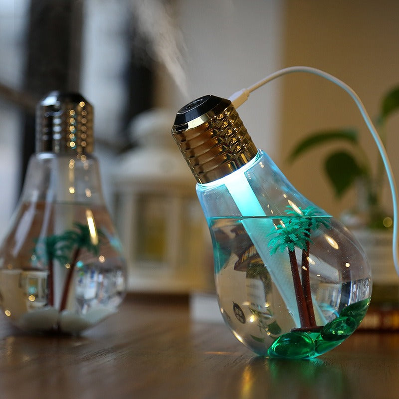 USB small humidifier desktop creative decoration New light bulb Quiet home atmosphere lighting gifts