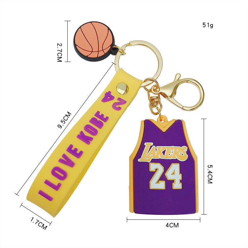 Creative NBA Personality Kobe Lakers James Harden Jersey Key Chain Basketball Ornaments Doll Bag Pendant