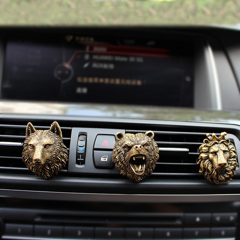 Resin Animal Head Set Car Fragrance Clip Decoration Creative Car Air Outlet Car Clip